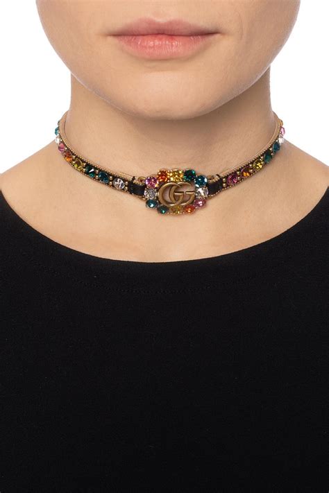 Gucci Embellished Choker in Black 